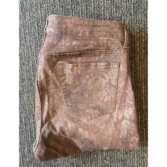 Kut From The Kloth Jeans Womens 12 Skinny Diana Brown Gold Floral - Picture 6 of 6